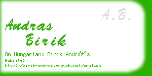 andras birik business card